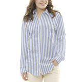 Popelín Camisa Rayas Celeste - Ribes y Casals