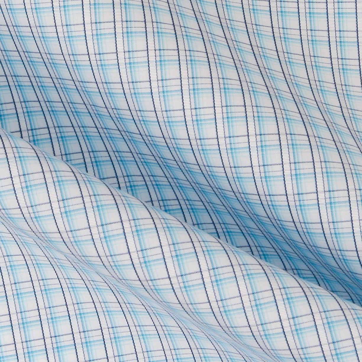 Popelín Camisa Trazos Turquesa - Ribes y Casals