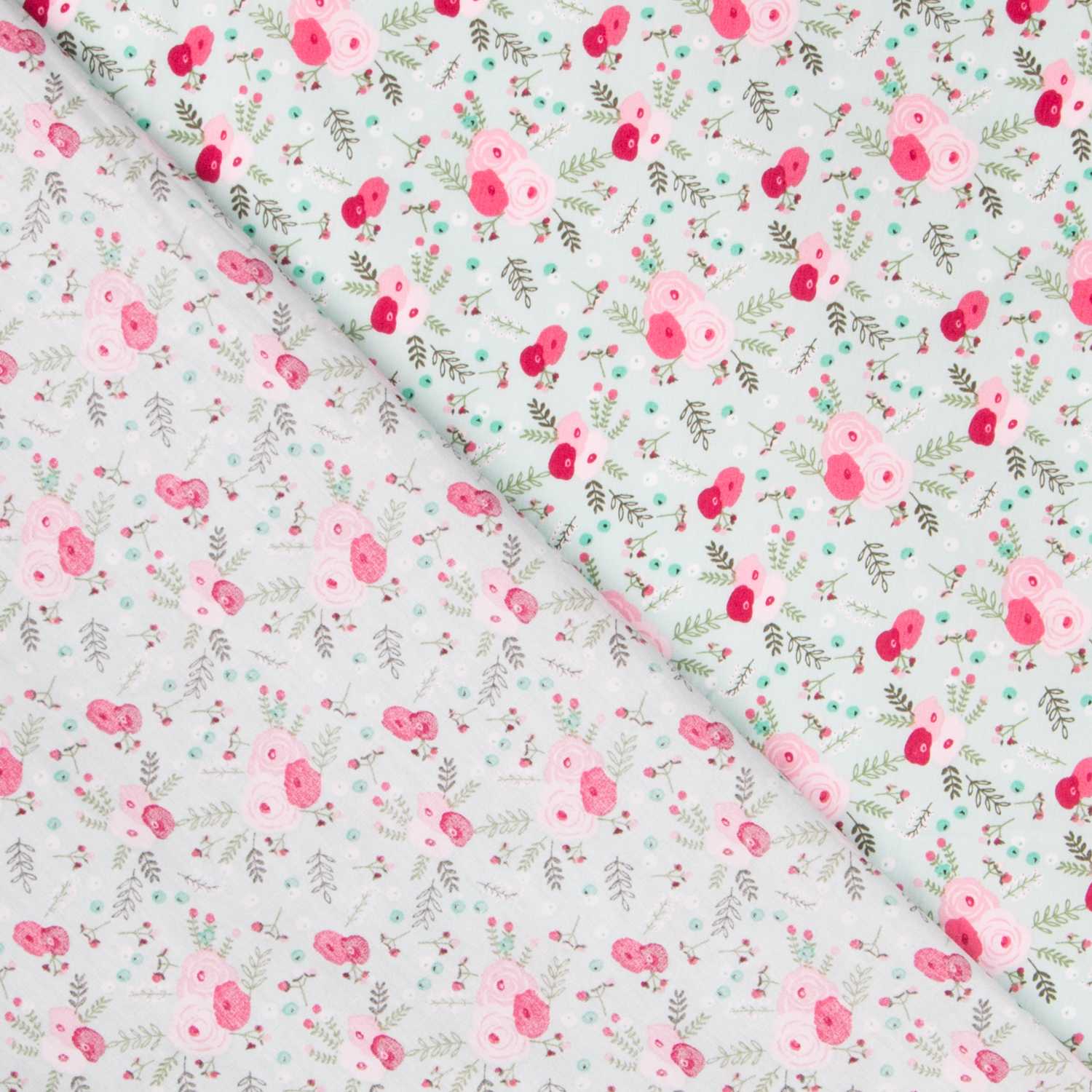 Popelín Cretona Verde Agua - Ribes y Casals