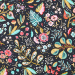 Popelín de Algodón Ancolie Negra - Ribes y Casals