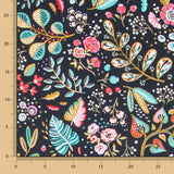 Popelín de Algodón Ancolie Negra - Ribes y Casals