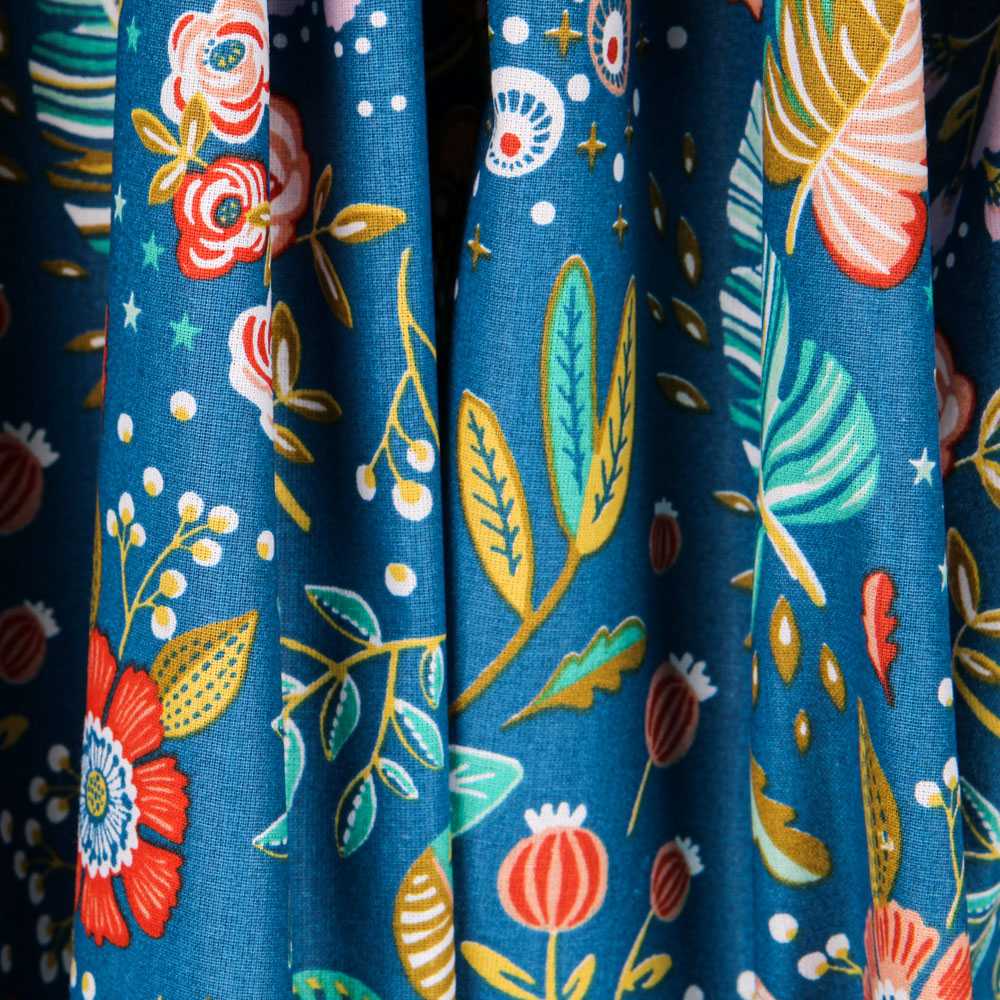 Popelín de Algodón Ancolie Petróleo - Ribes y Casals