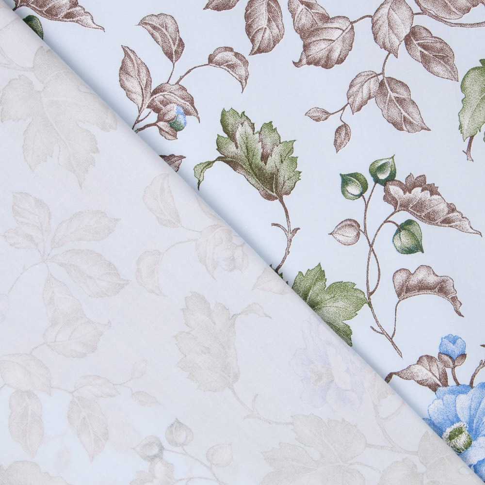 Popelín de Algodón Bouquet Azul - Ribes y Casals