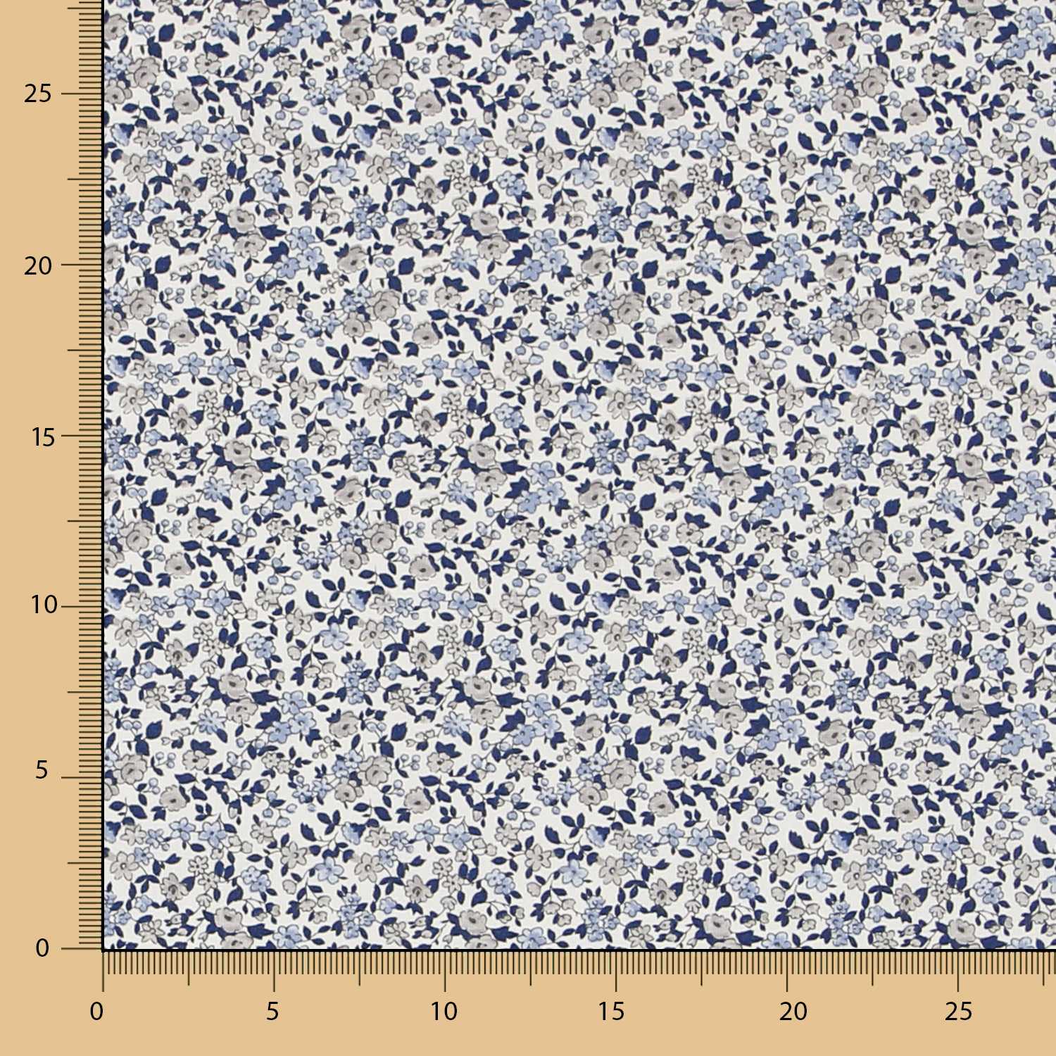 Popelín de Algodón Florecitas Azul - Ribes y Casals