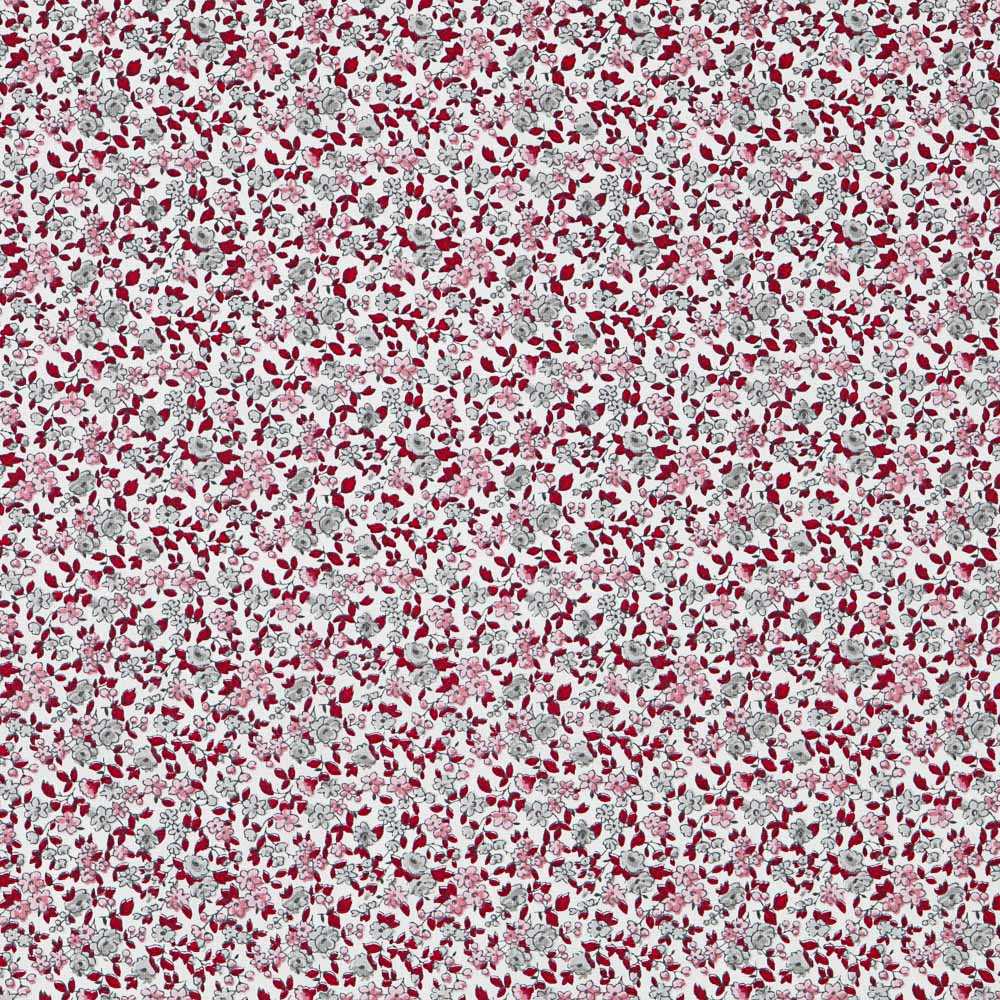 Popelín de Algodón Florecitas Rojo - Ribes y Casals