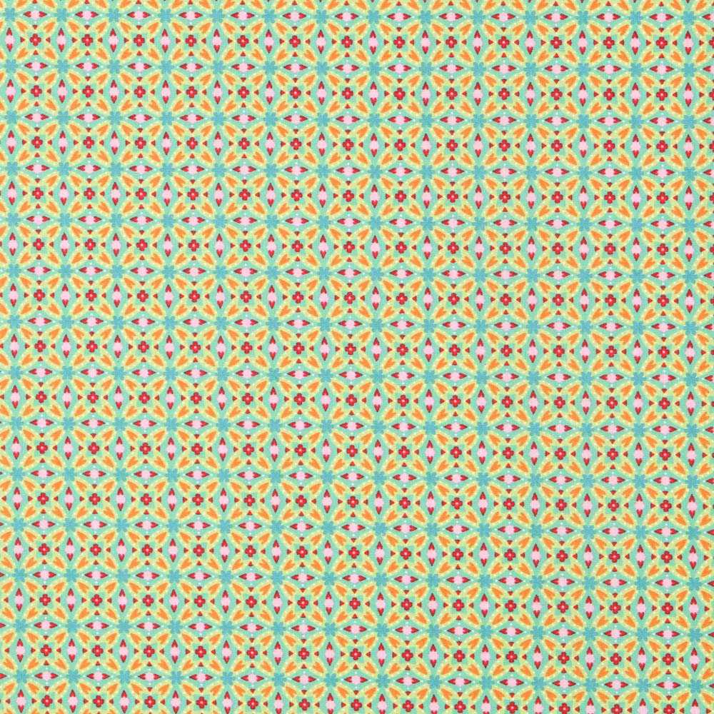 Popelín de Algodón Geométrico Verde - Ribes y Casals