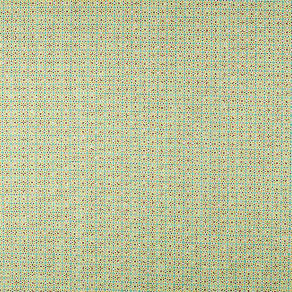 Popelín de Algodón Geométrico Verde - Ribes y Casals