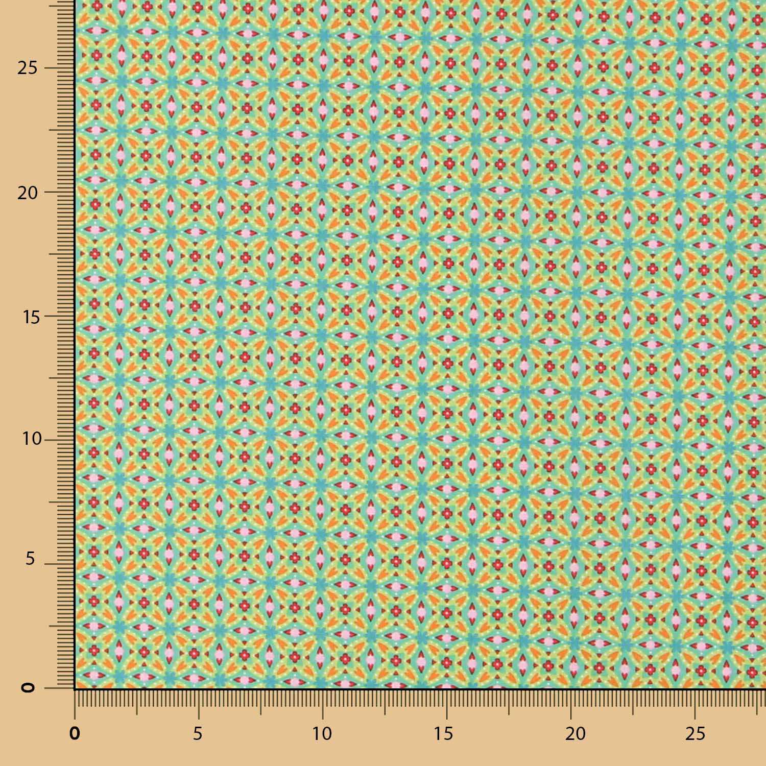 Popelín de Algodón Geométrico Verde - Ribes y Casals