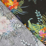 Popelín de Algodón Hibiscus Negro - Ribes y Casals