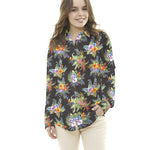 Popelín de Algodón Hibiscus Negro - Ribes y Casals