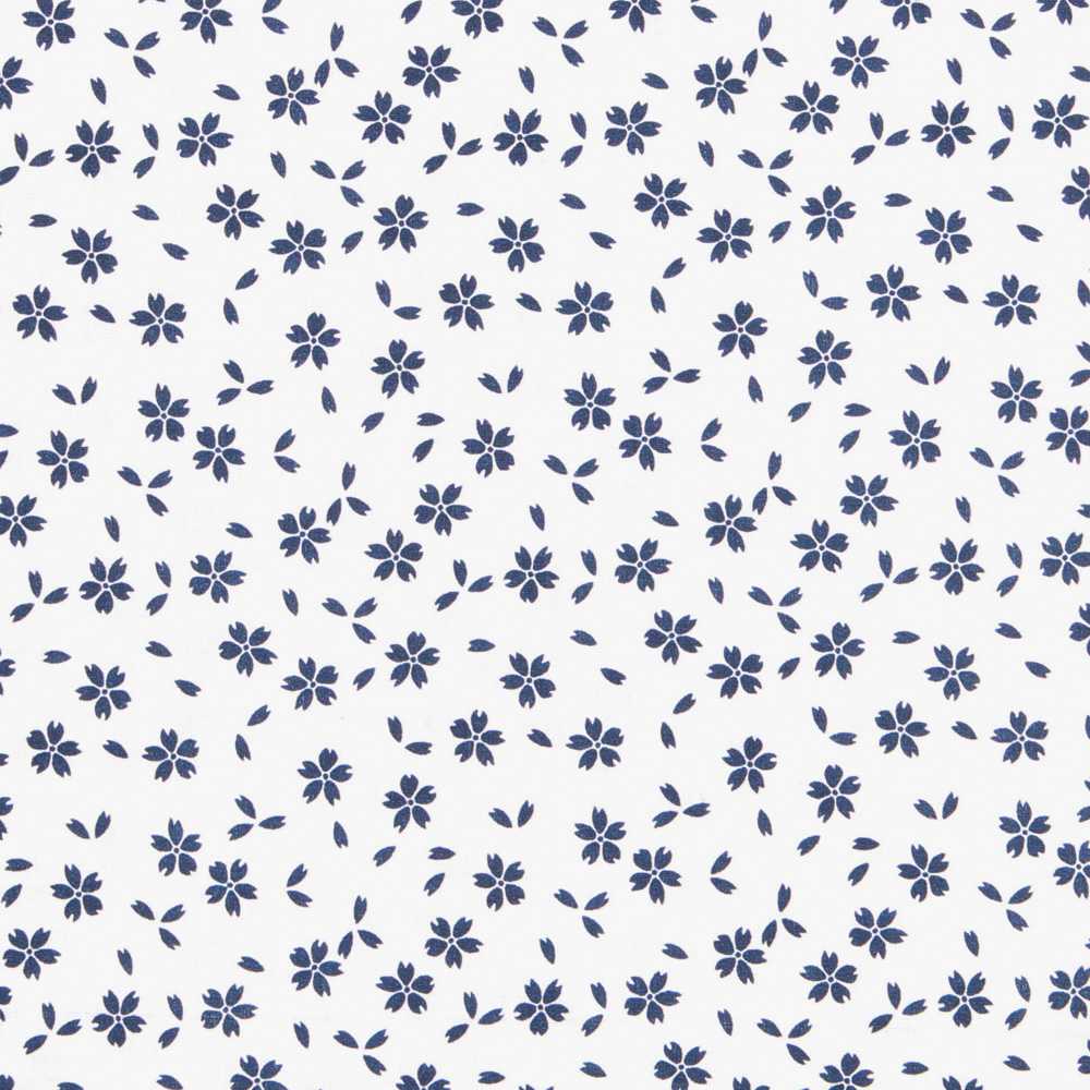 Popelín de Algodón Hojas Azul - Ribes y Casals