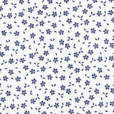 Popelín de Algodón Hojas Azul - Ribes y Casals