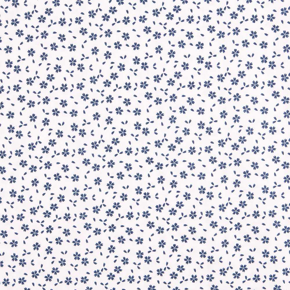 Popelín de Algodón Hojas Azul - Ribes y Casals