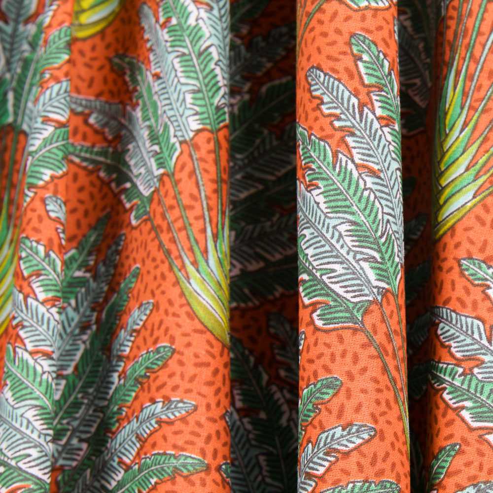 Popelín de Algodón Madagascar Naranja - Ribes y Casals