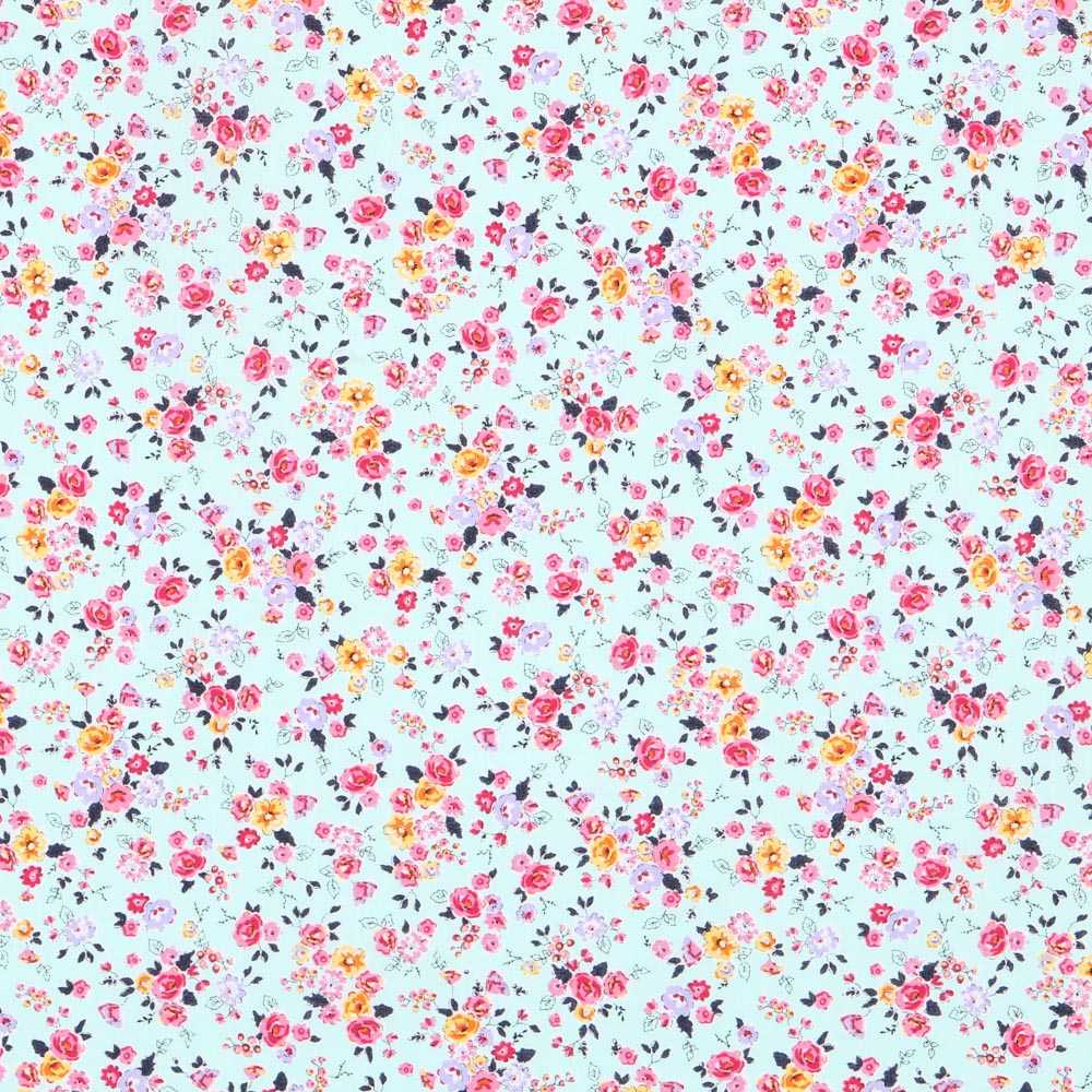 Popelín de Algodón Orgánico Cretona Azul - Ribes y Casals