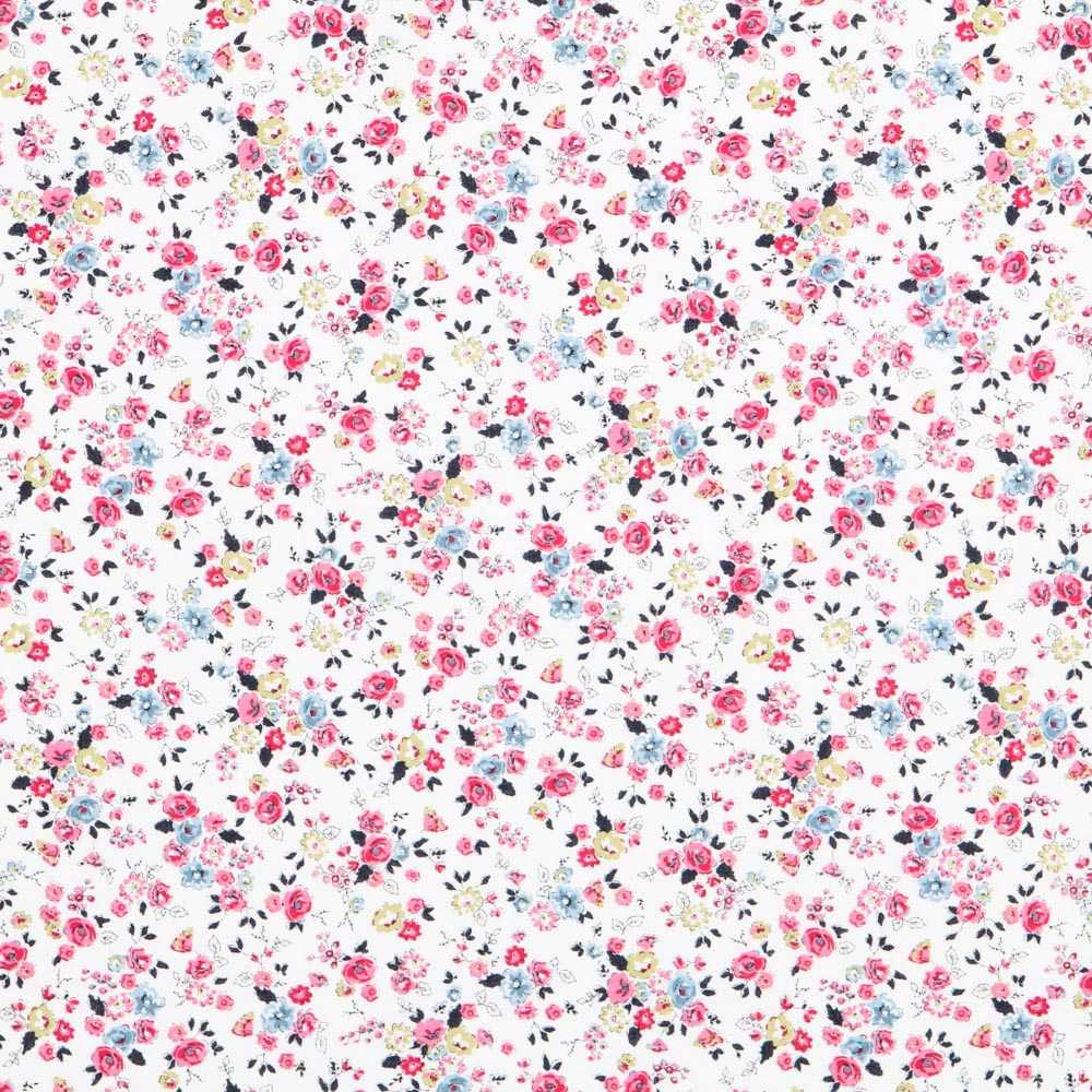 Popelín de Algodón Orgánico Cretona Rosa - Ribes y Casals