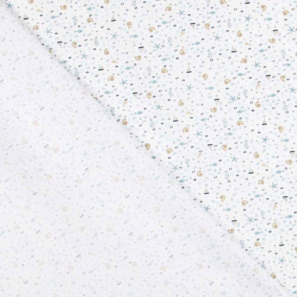 Popelín de Algodón Orgánico Sea Azul - Ribes y Casals