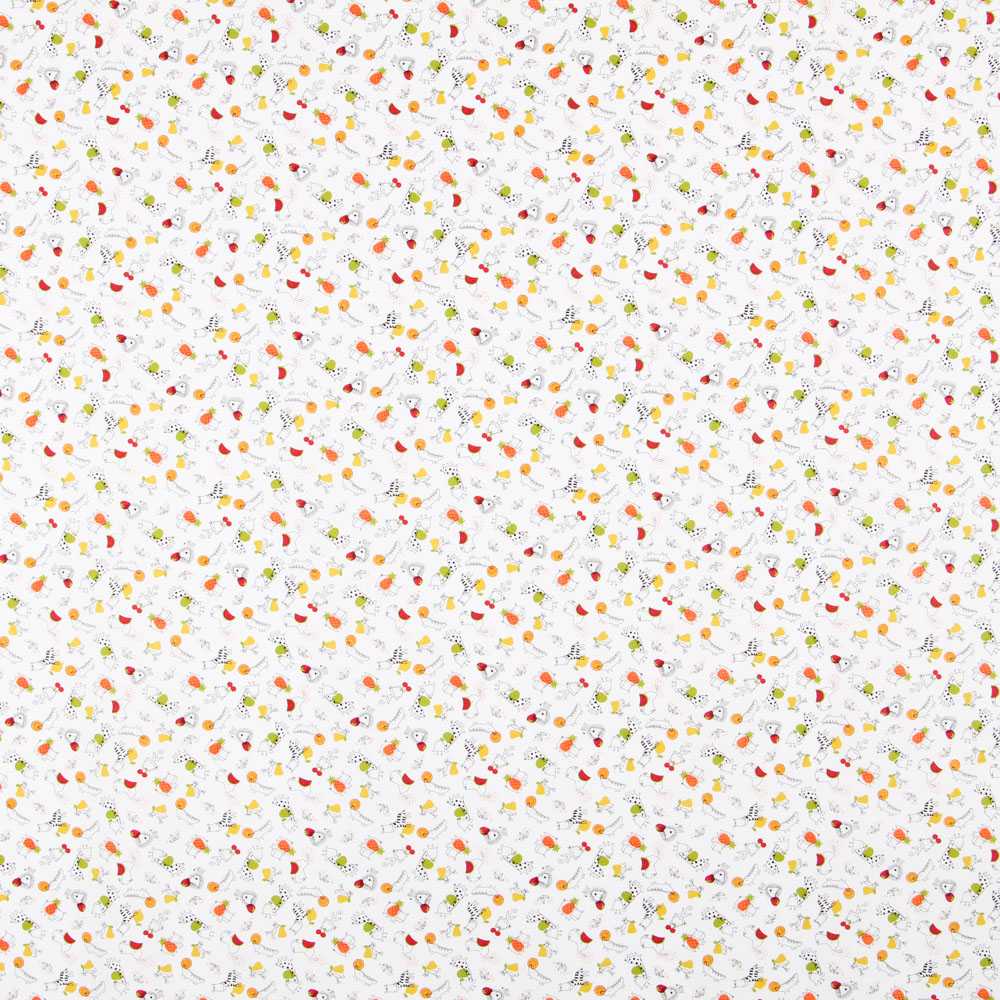 Popelín de Algodón Orgánico Zoo Rojo - Ribes y Casals