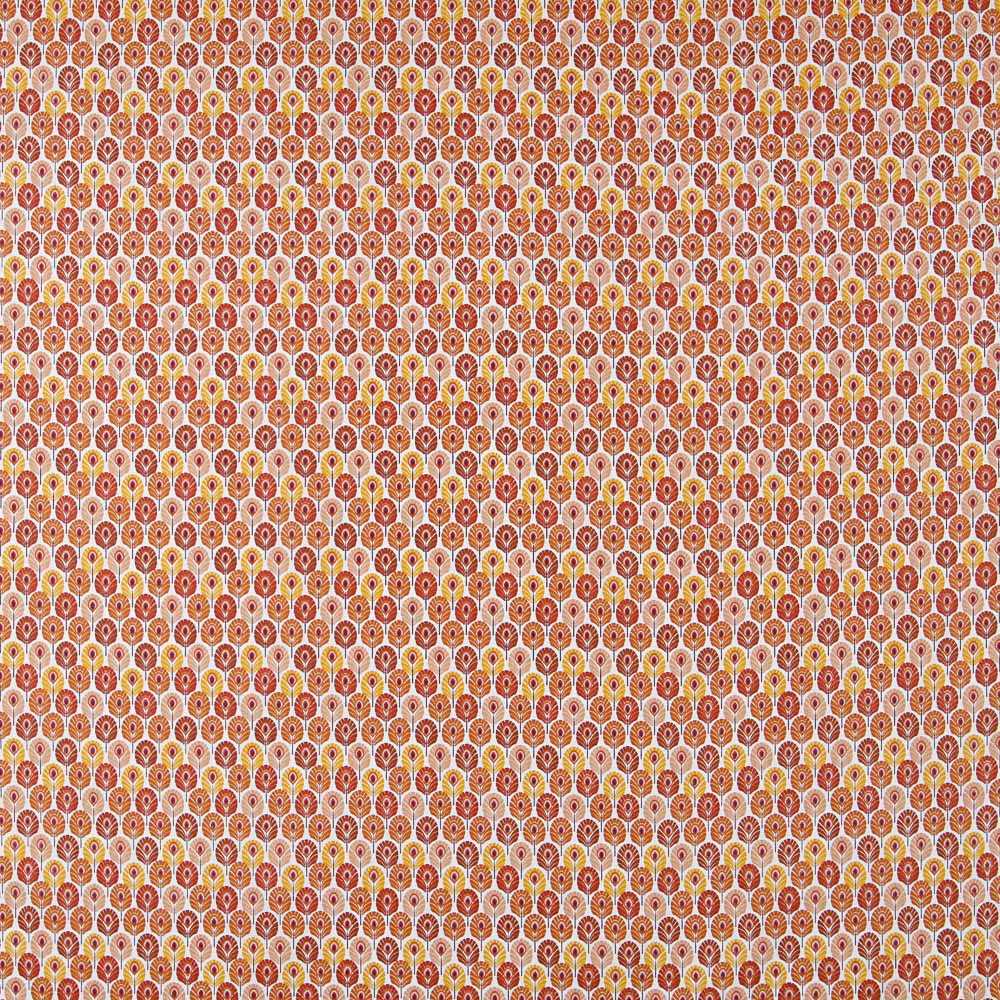 Popelín de Algodón Plumas Naranja - Ribes y Casals