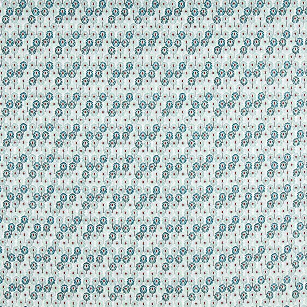 Popelín de Algodón Plumas Verde - Ribes y Casals