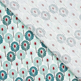 Popelín de Algodón Plumas Verde - Ribes y Casals