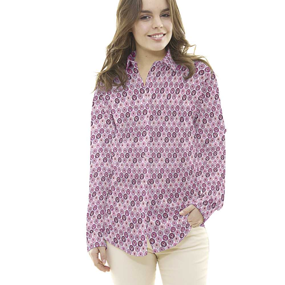 Popelín de Algodón Plumas Violeta - Ribes y Casals