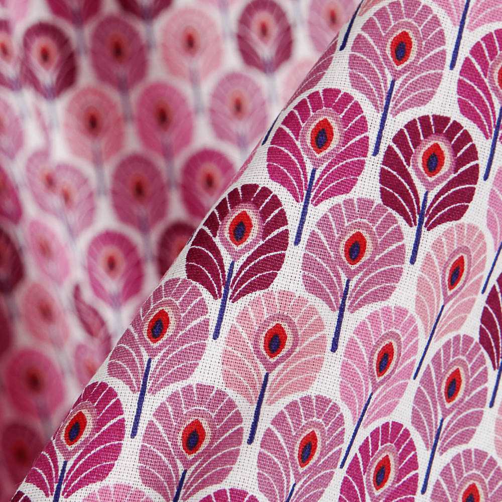 Popelín de Algodón Plumas Violeta - Ribes y Casals