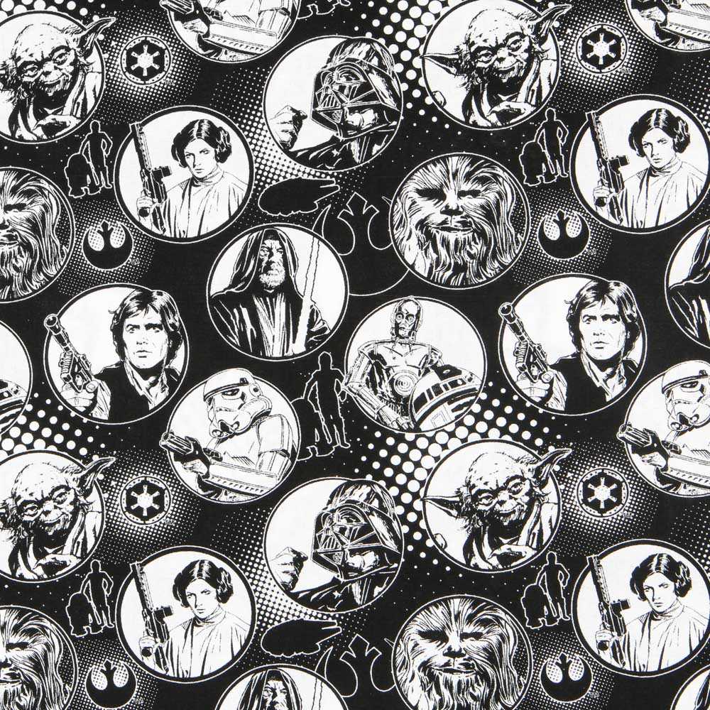 Popelín de Algodón Star Wars Negra - Ribes y Casals
