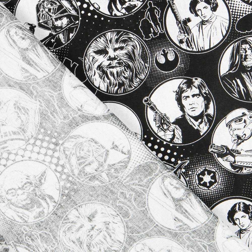 Popelín de Algodón Star Wars Negra - Ribes y Casals