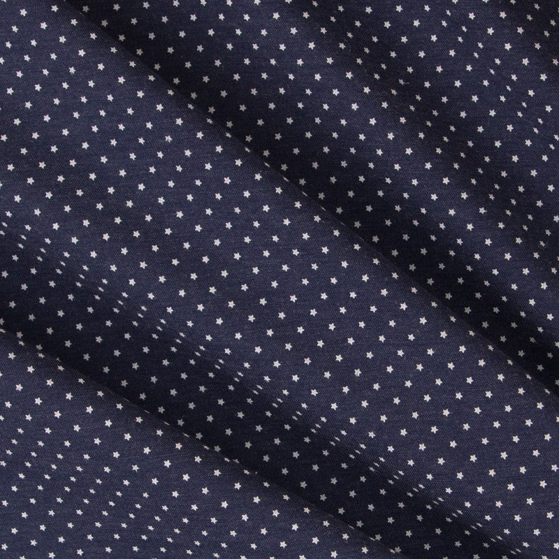 Popelín Denim Estrellas Azul - Ribes y Casals