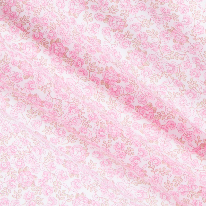 Popelín Flor Peasly Rosa - Ribes y Casals