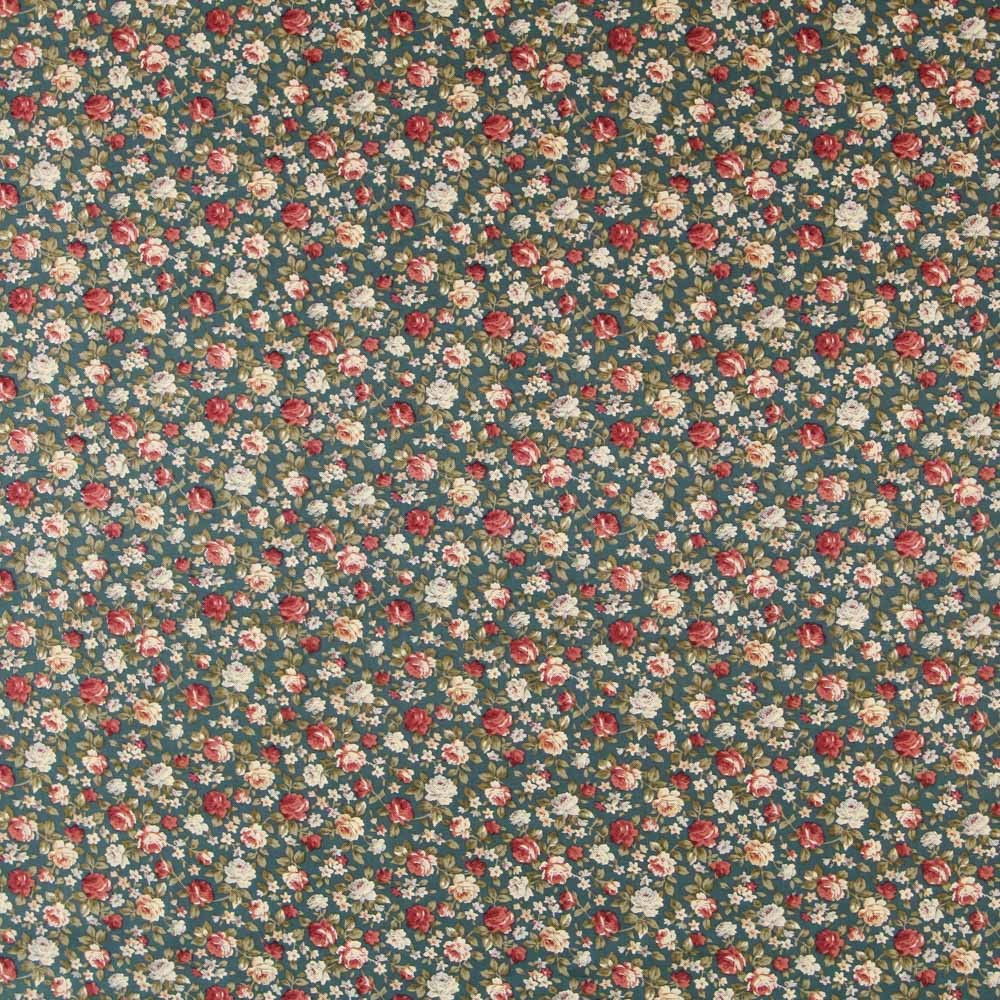 Popelín Floral Cretona Verde - Ribes y Casals