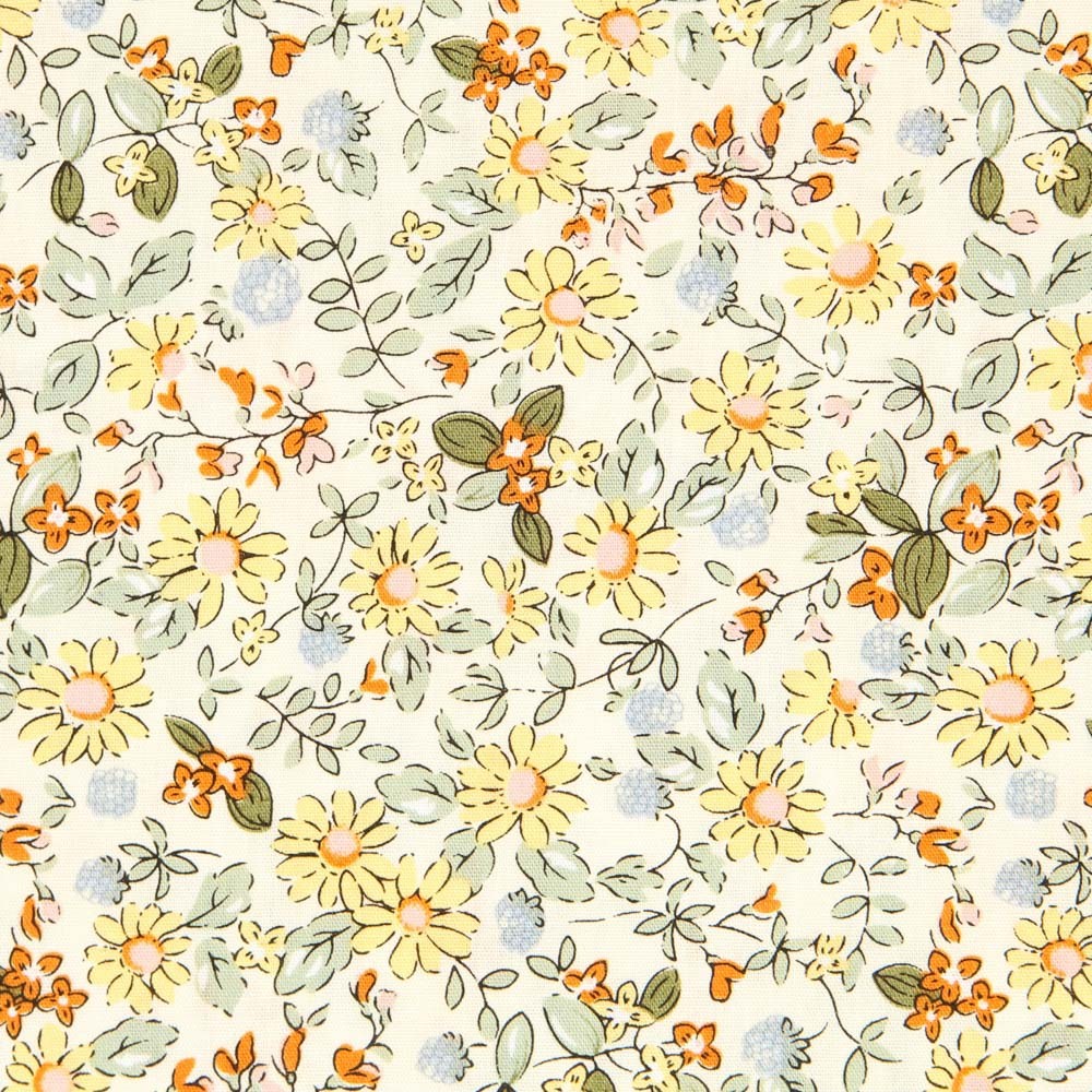 Popelín Florecitas Amarillo - Ribes y Casals