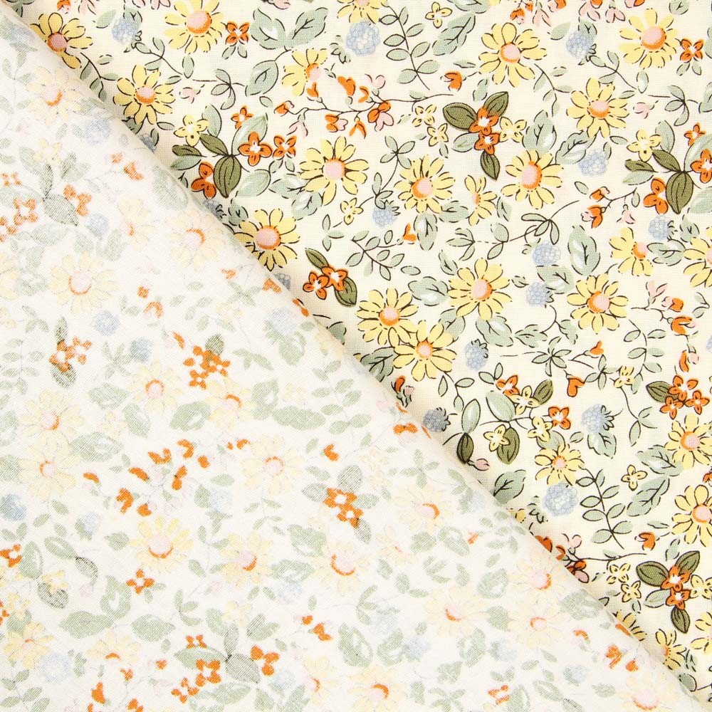 Popelín Florecitas Amarillo - Ribes y Casals