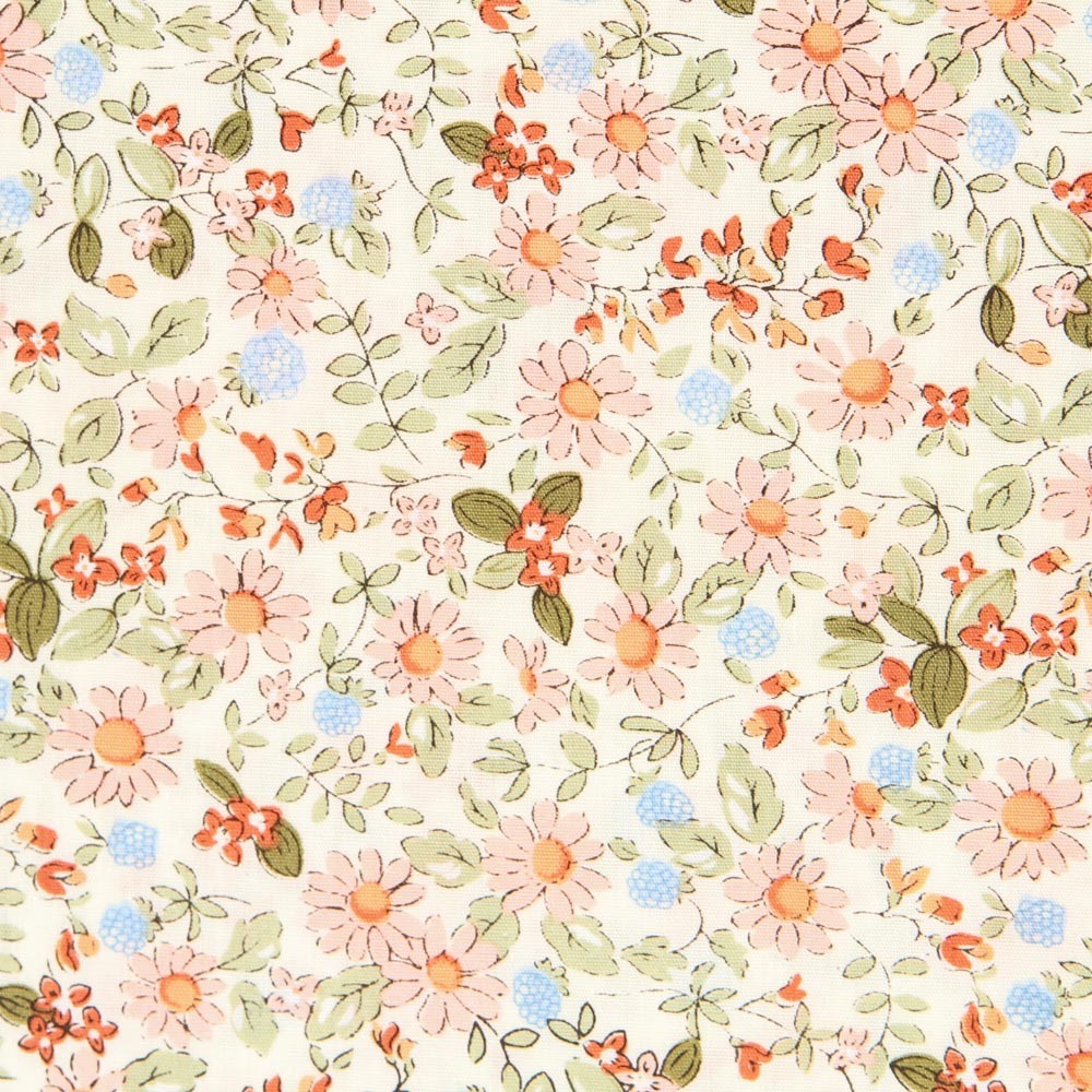 Popelín Florecitas Rosa - Ribes y Casals