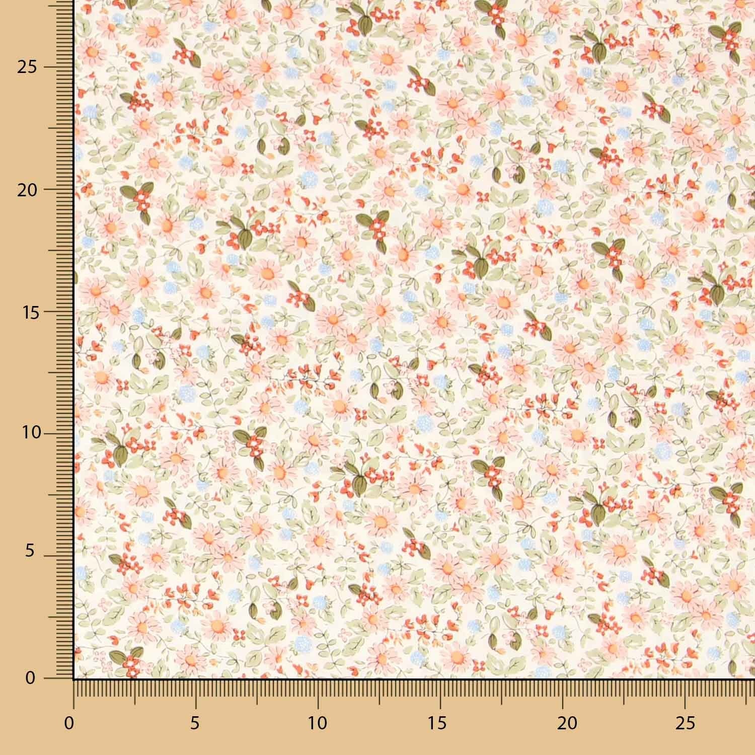 Popelín Florecitas Rosa - Ribes y Casals