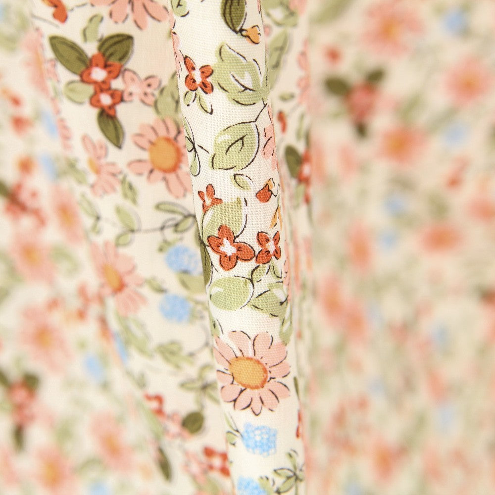 Popelín Florecitas Rosa - Ribes y Casals