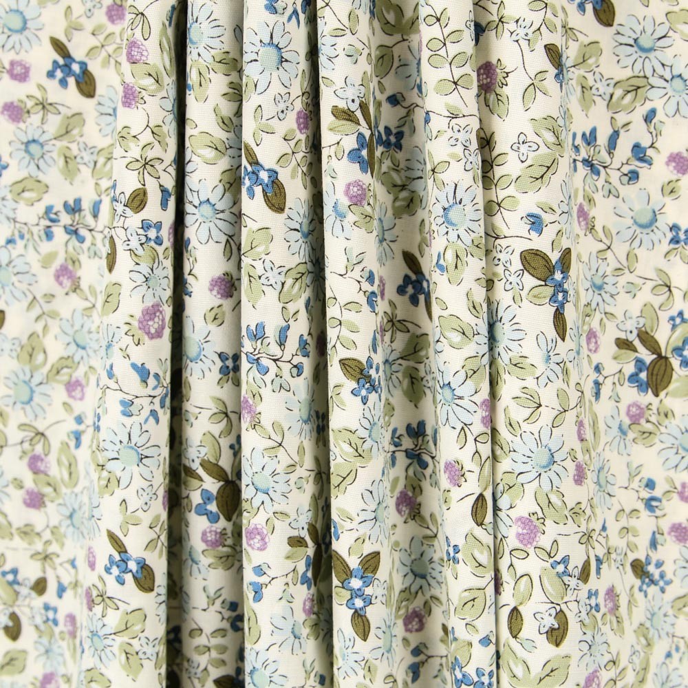 Popelín Florecitas Verde - Ribes y Casals