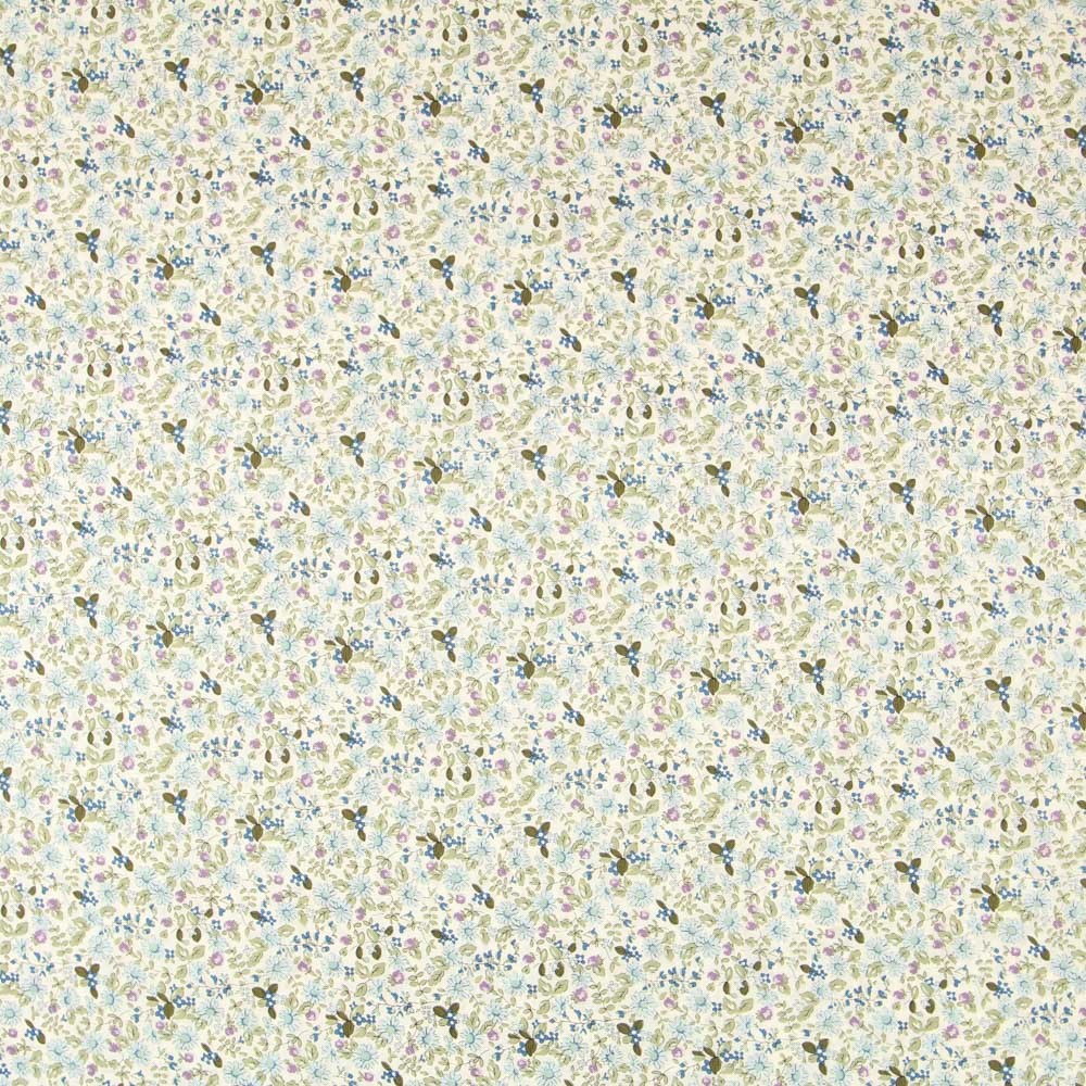 Popelín Florecitas Verde - Ribes y Casals