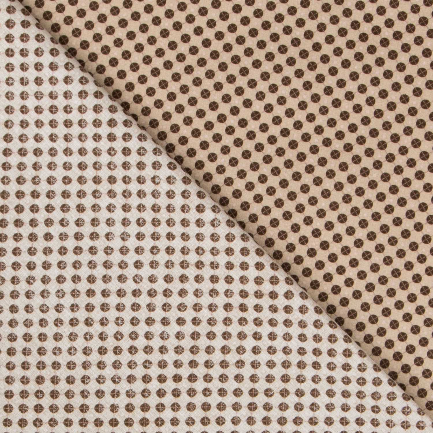 Popelín Geométrico Marrón - Ribes y Casals