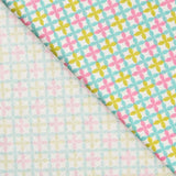 Popelín Geométrico Verde Rosa - Ribes y Casals