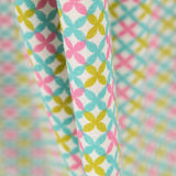 Popelín Geométrico Verde Rosa - Ribes y Casals