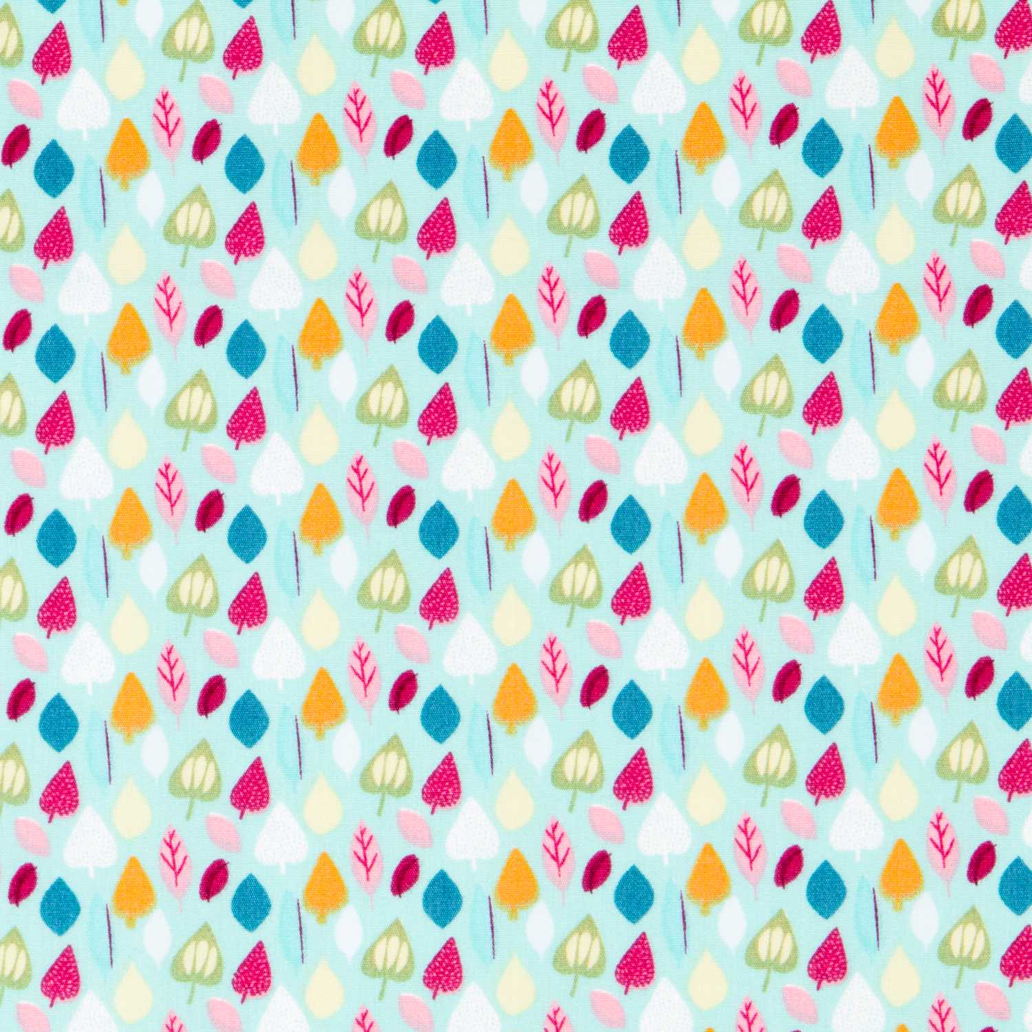 Popelín Hojas Menta - Ribes y Casals