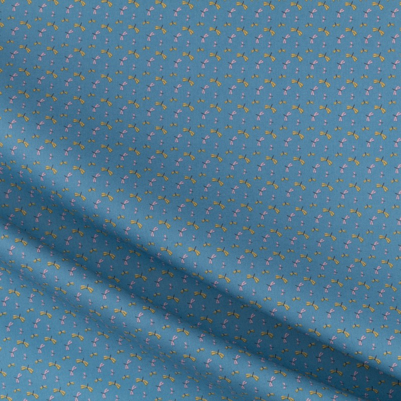 Popelín Infantil Libélula Azul - Ribes y Casals