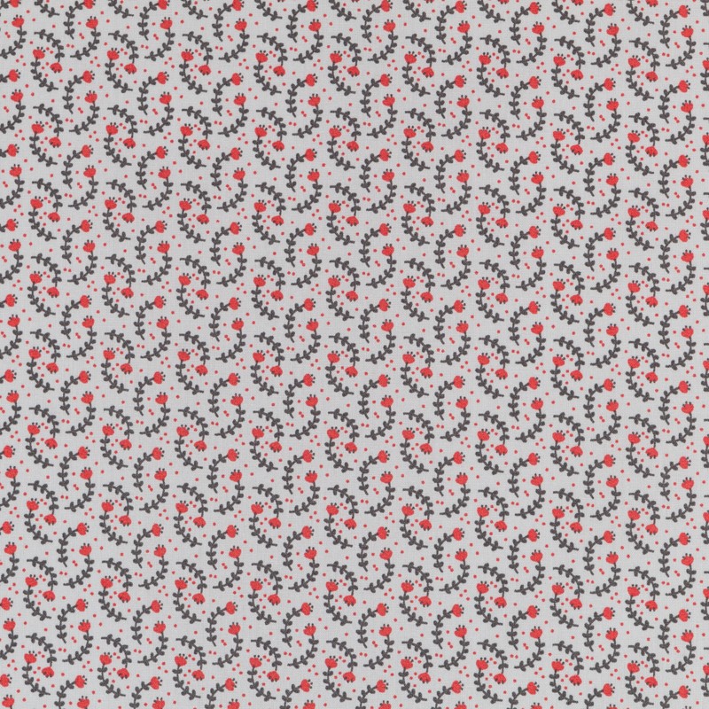 Popelín Infantil Rosas Gris - Ribes y Casals