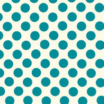 Popelín Lunares Flamenca Aguamarina 15mm - Ribes y Casals