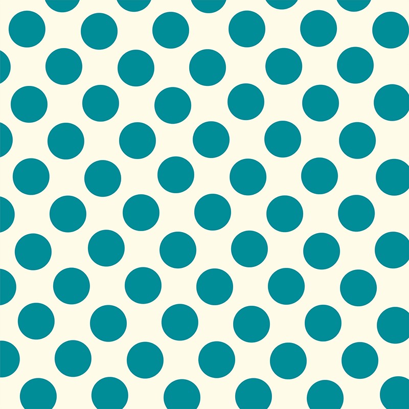 Popelín Lunares Flamenca Aguamarina 15mm - Ribes y Casals