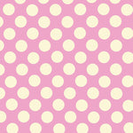 Popelín Lunares Flamenca Fondo Rosa 15mm - Ribes y Casals