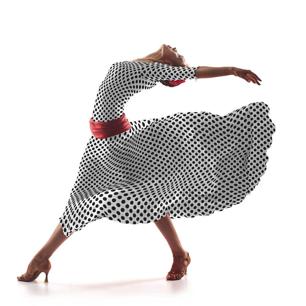 Popelín Lunares Flamenca Negro 15mm - Ribes y Casals