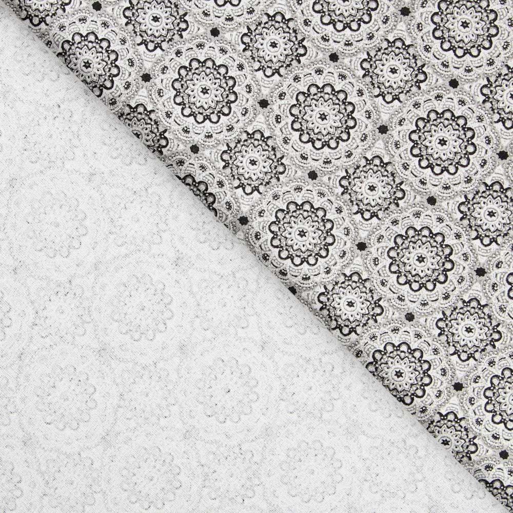 Popelín Mandala Gris - Ribes y Casals